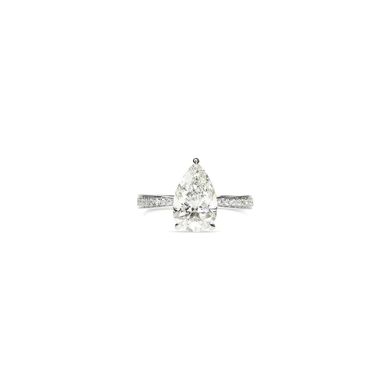 Pear Shaped Ring with Diamond Band