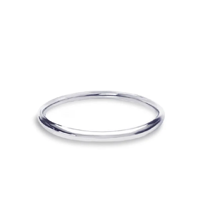 - Petite Plain Wedding Ring 18k White Gold