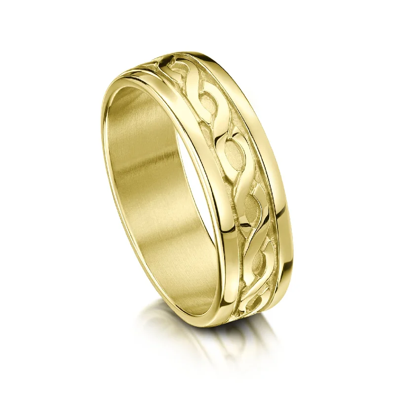 Pierowall Twist Celtic Ring in 18ct Yellow Gold