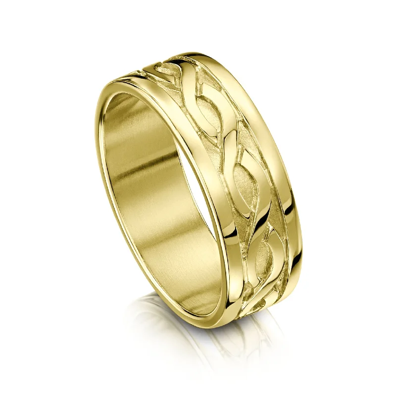 Pierowall Twist Celtic Dress Ring in 18ct Yellow Gold