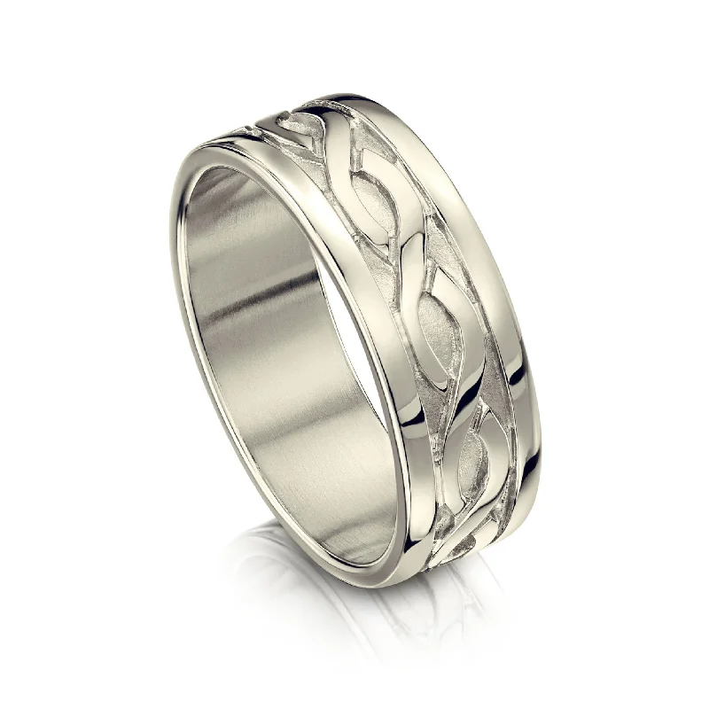 Pierowall Twist Celtic Dress Ring in 9ct White Gold