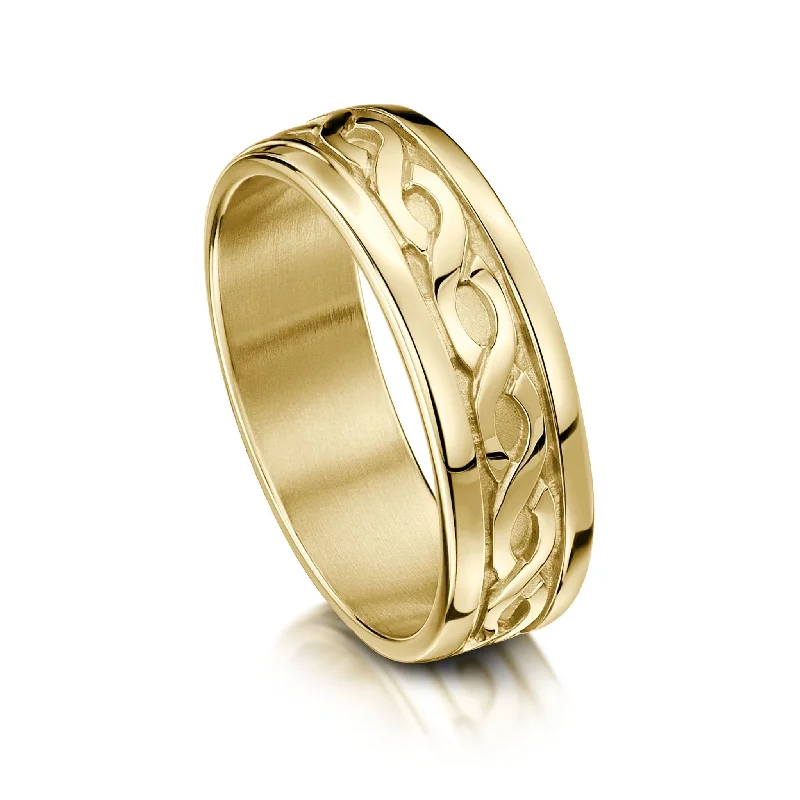 Pierowall Twist Celtic Ring in 9ct Yellow Gold