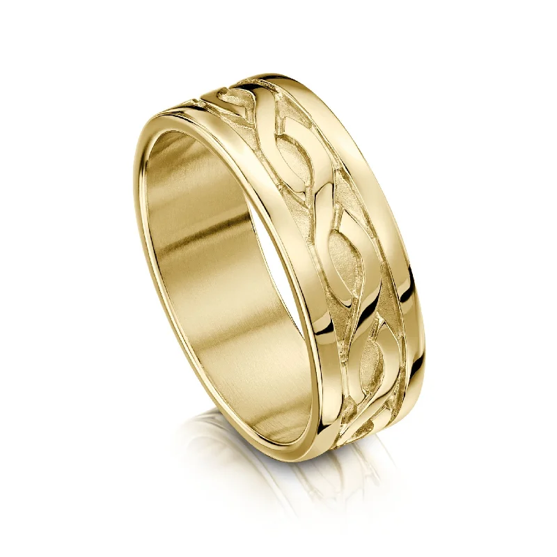 Pierowall Twist Celtic Dress Ring in 9ct Yellow Gold