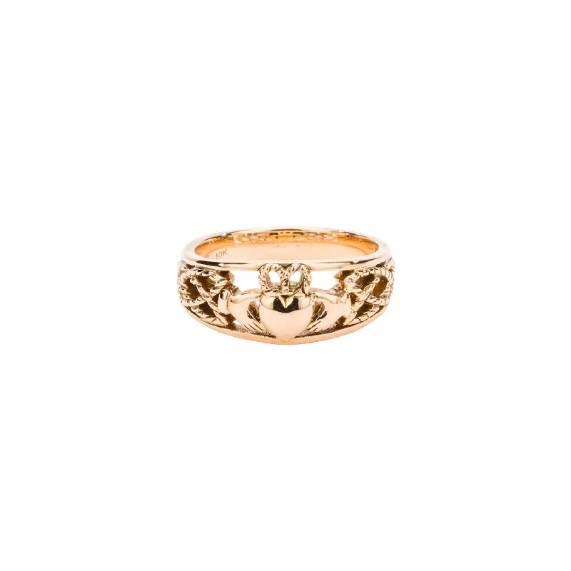 Rose Gold Small Claddagh Ring - Custom Order