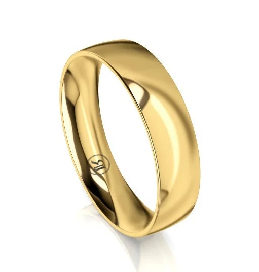 Quarter Curved Comfort Fit Wedding Ring (AC) - Yellow Gold