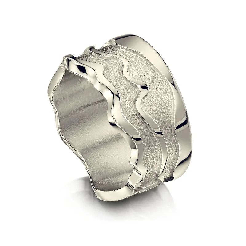 River Ripples Dress Ring in 18ct White Gold