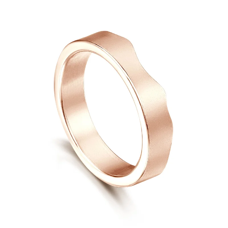 River Ripples Wedding Ring in 9ct Rose Gold