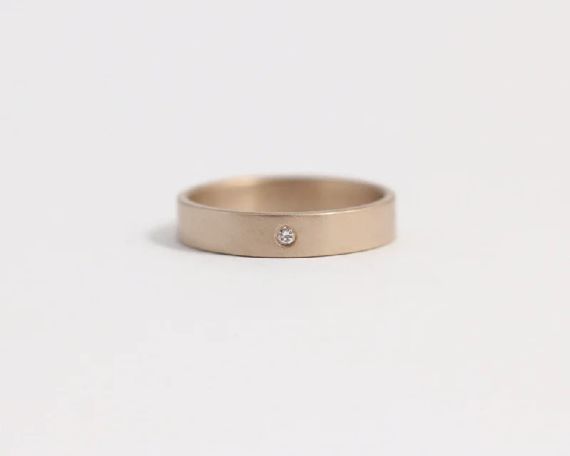 Ethical Rose Alluvial Gold & Recycled Diamond Ring - Narrow