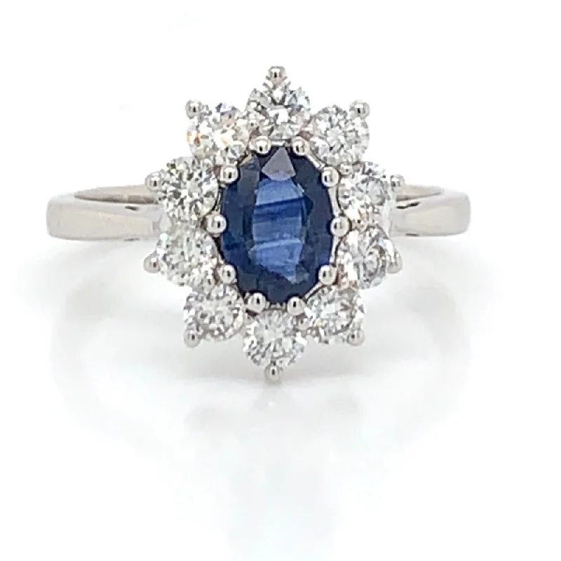 Sapphire & Diamond Cluster Ring