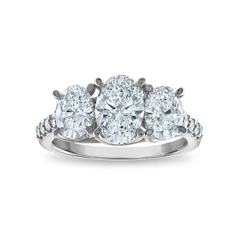 Signature EcoLove 3 CTW Lab Grown Diamond Ring in 14KT White Gold