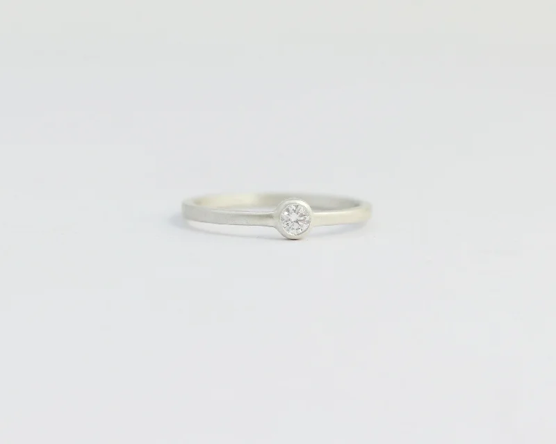 Solitaire Diamond Engagement Ring with Bezel Set Ethical Diamond