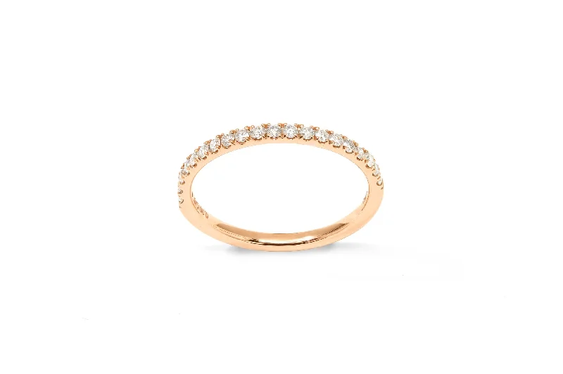 Amore The Eternity Classic Half 18K Rosegold Ring w. Diamonds