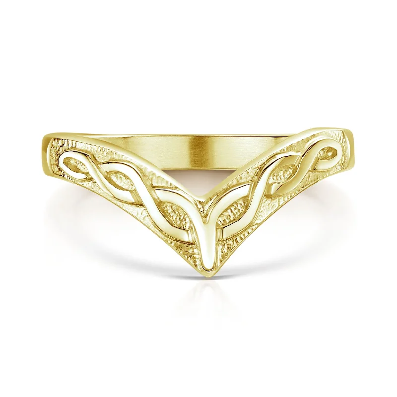 Wishbone Celtic Ring in 18ct Yellow Gold