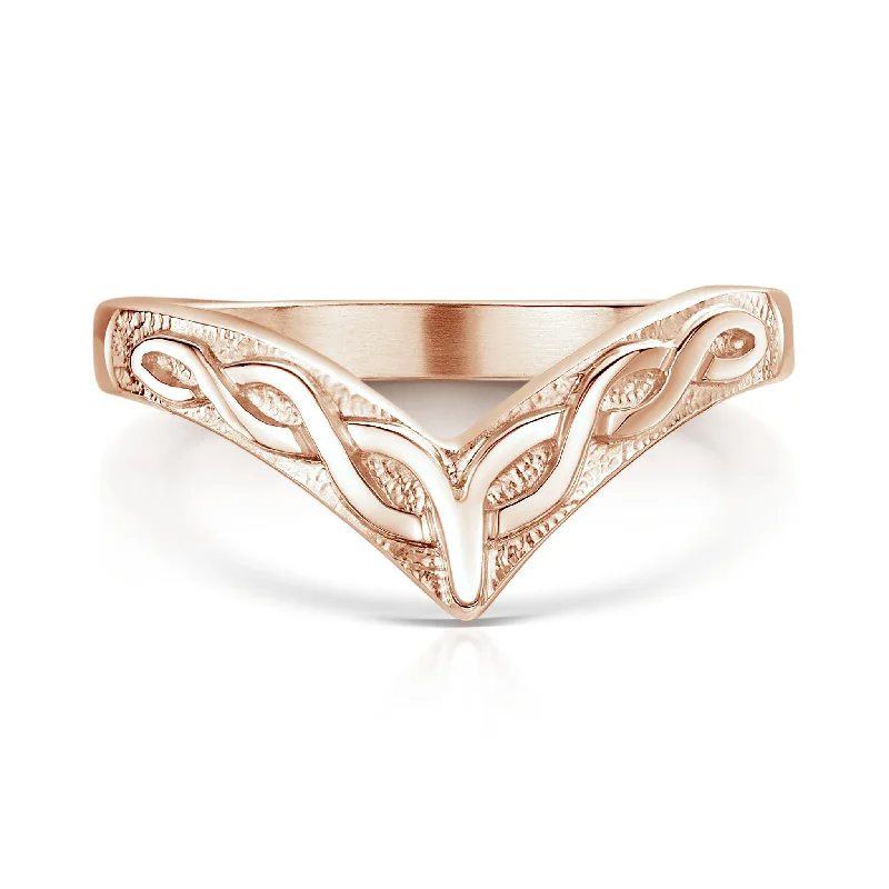 Wishbone Celtic Ring in 9ct Rose Gold