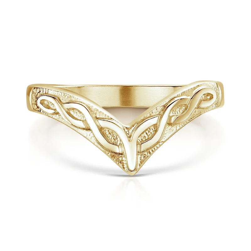 Wishbone Celtic Ring in 9ct Yellow Gold