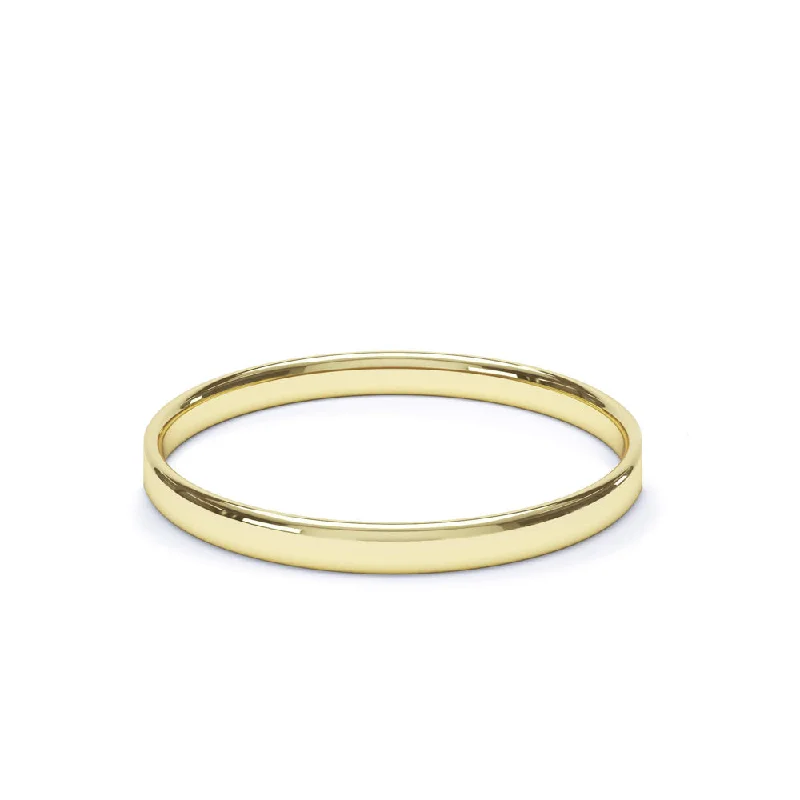 - Oval Profile Plain Wedding Ring 18k Yellow Gold