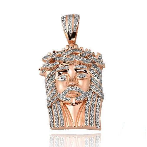 10KR 0.40CTW DIAMOND JESUS PENDANT