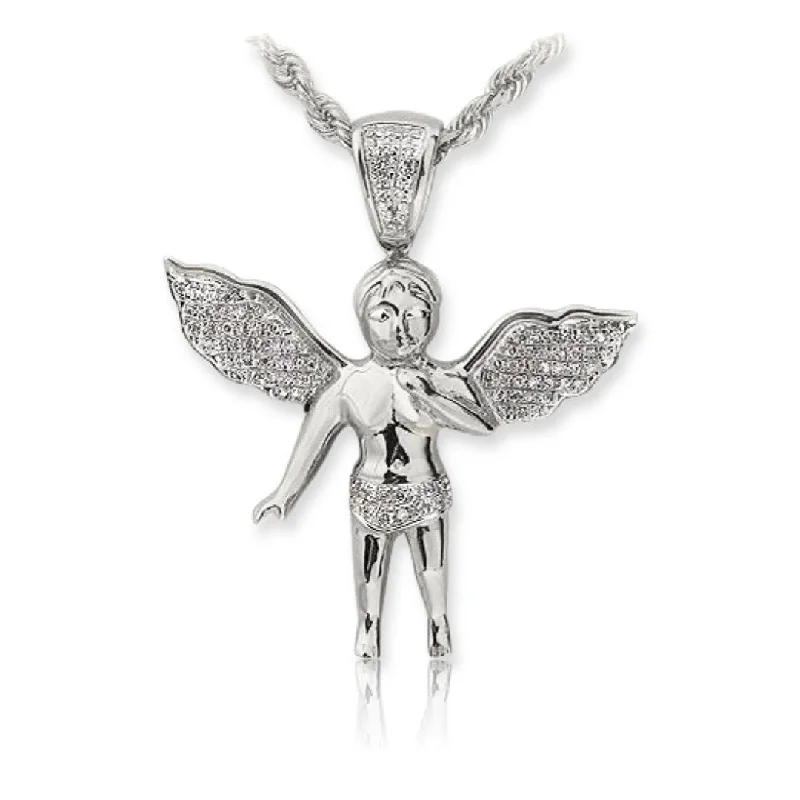 10KW 0.25CTW DIAMOND ANGEL PENDANT