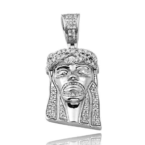 10KW 0.35CTW DIAMOND JESUS PENDANT