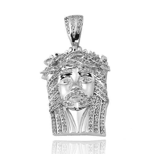 10KW 0.40CTW DIAMOND JESUS PENDANT