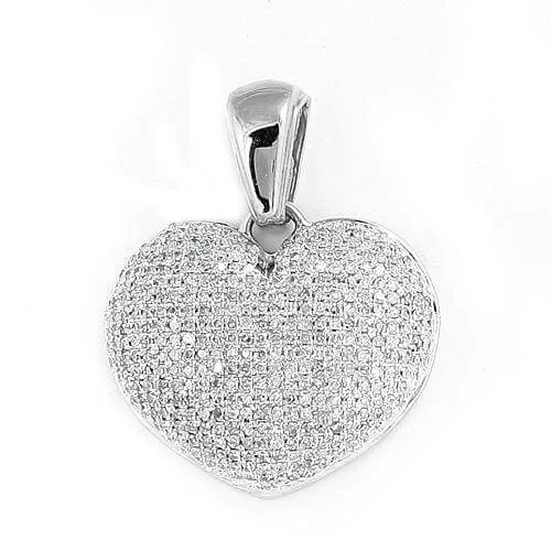 10KW 0.75CTW PUFF HEART PENDANT