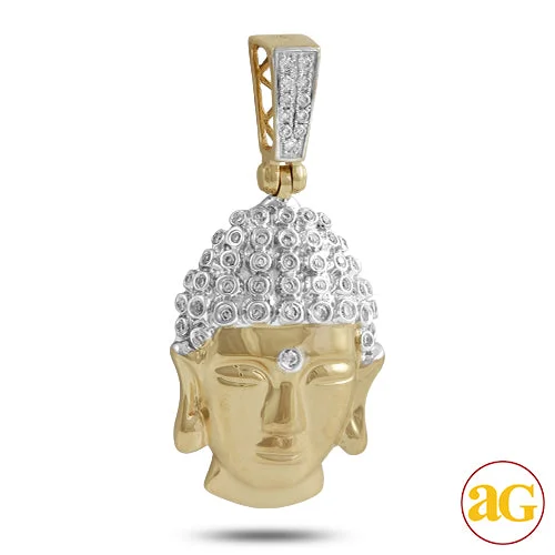 10KY 0.25CTW DIAMOND BUDDHA HEAD PENDANT