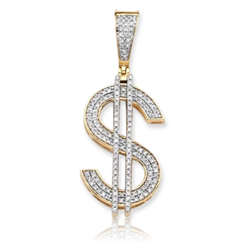 10KY 0.40CTW DIAMOND $ DOLLAR SIGN PENDANT