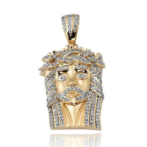 10KY 0.40CTW DIAMOND JESUS PENDANT