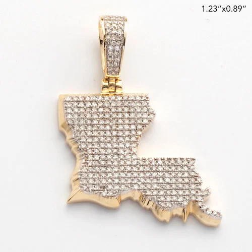 10KY 0.60CTW MICROPAVE DIAMOND 3D STATE PENDANT