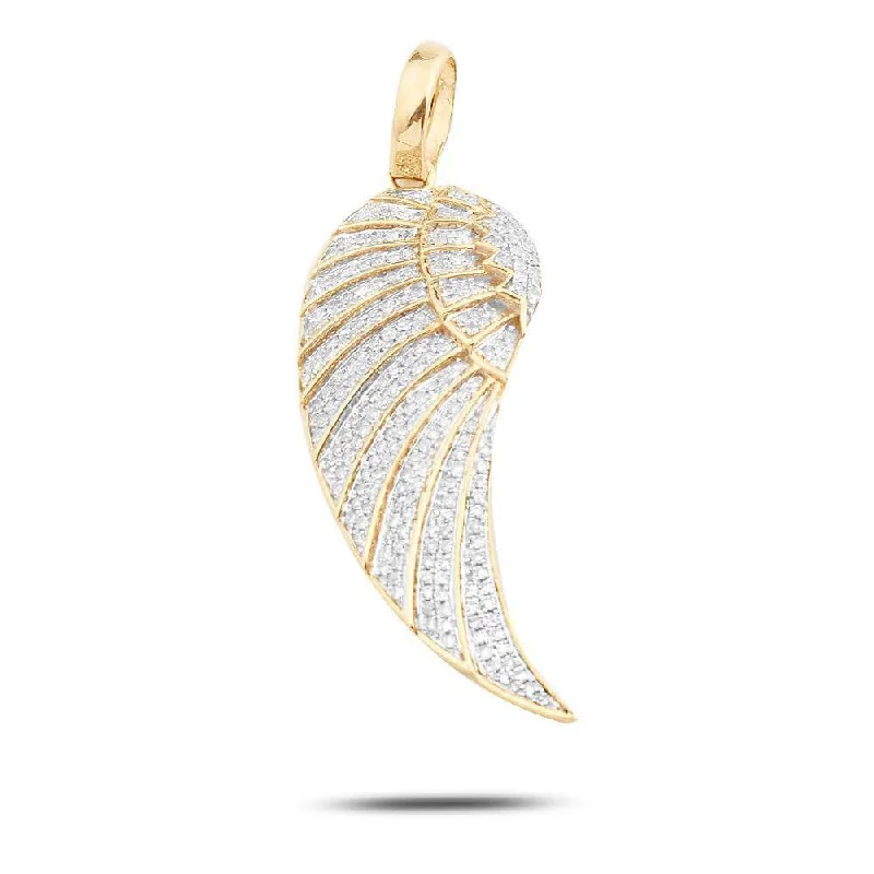 10KY 0.65CTW DIAMOND ANGEL WING PENDANT