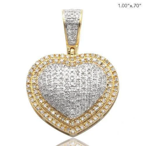 10K 0.65CT 3D HEART PENDANT