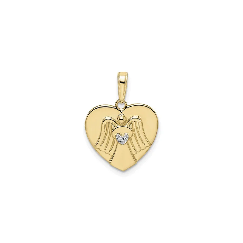 Celestial Angel Heart Pendant (14K)