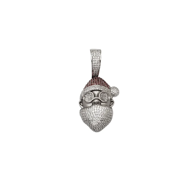 Cross - Stitch - Embroidered Floral Pendant Necklace for Handicraft AficionadosIced-Out Santa Head Costume CZ Pendant (Silver) Cross - Stitch - Embroidered Floral Pendant Necklace for Handicraft AficionadosIced-Out Santa Head Costume CZ Pendant (Silver)
