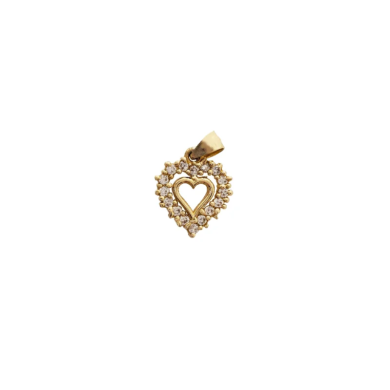 Cubic Zirconia Heart Pendant (14K)