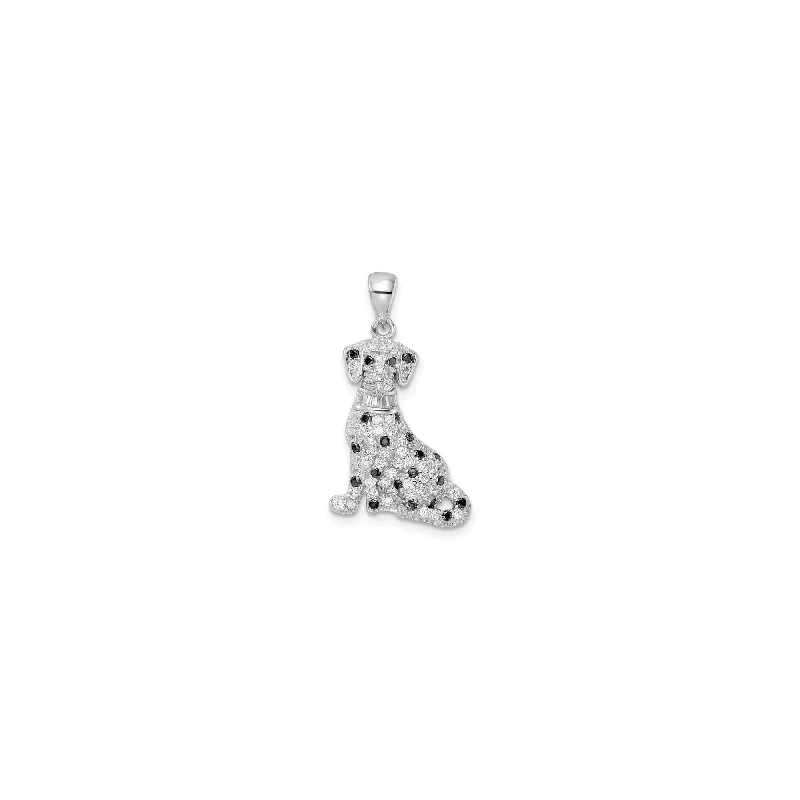 Dalmatian Dog CZ Pendant (Silver)