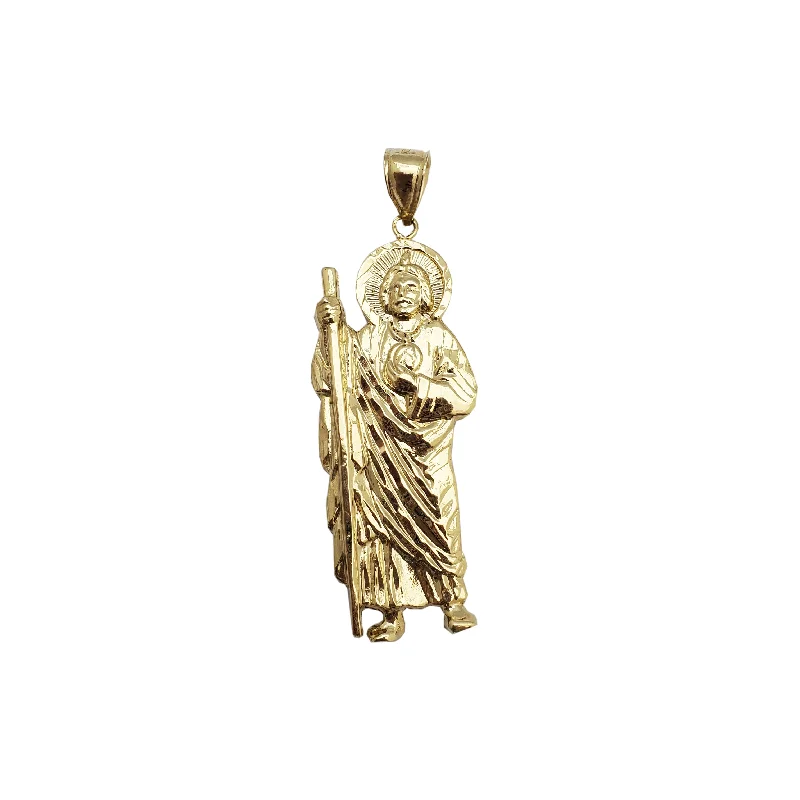 Diamond-Cut Saint Jude Pendant (14K)