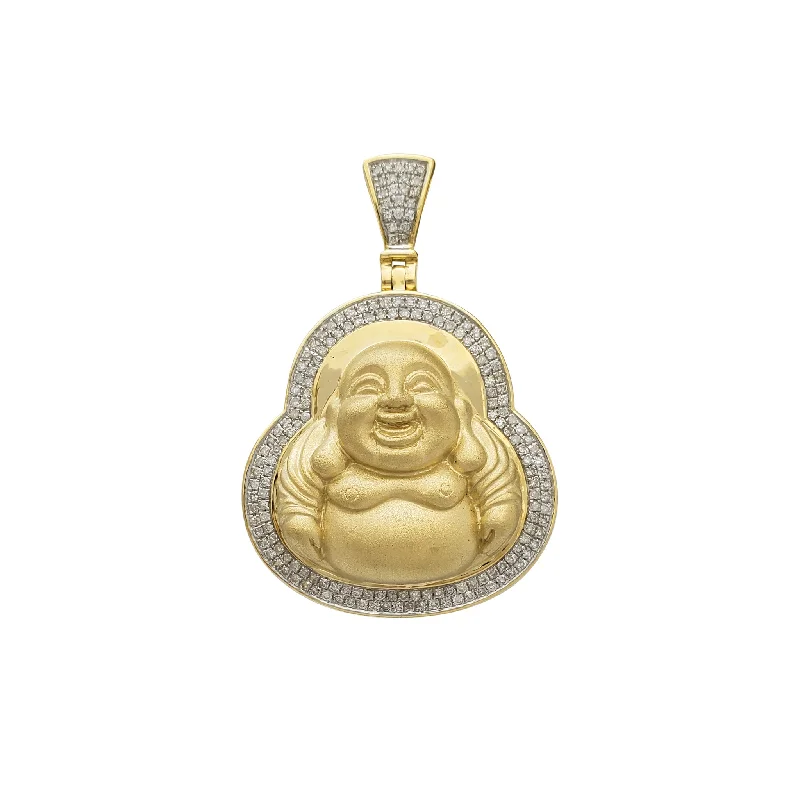 Diamond Satin-Finish Buddha Pendant (14K)