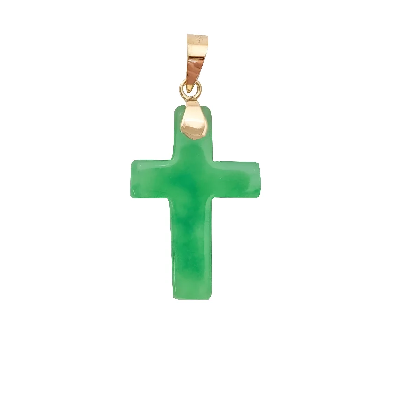 Green Jade Cross (14K)