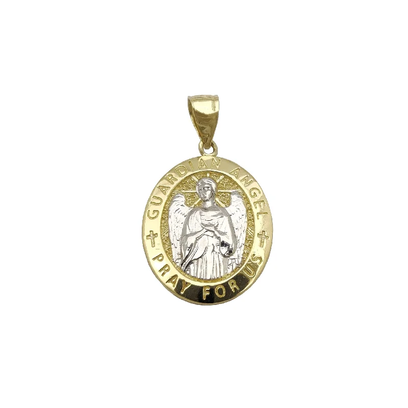 Guardian Angel Oval Medallion Pendant (14K)