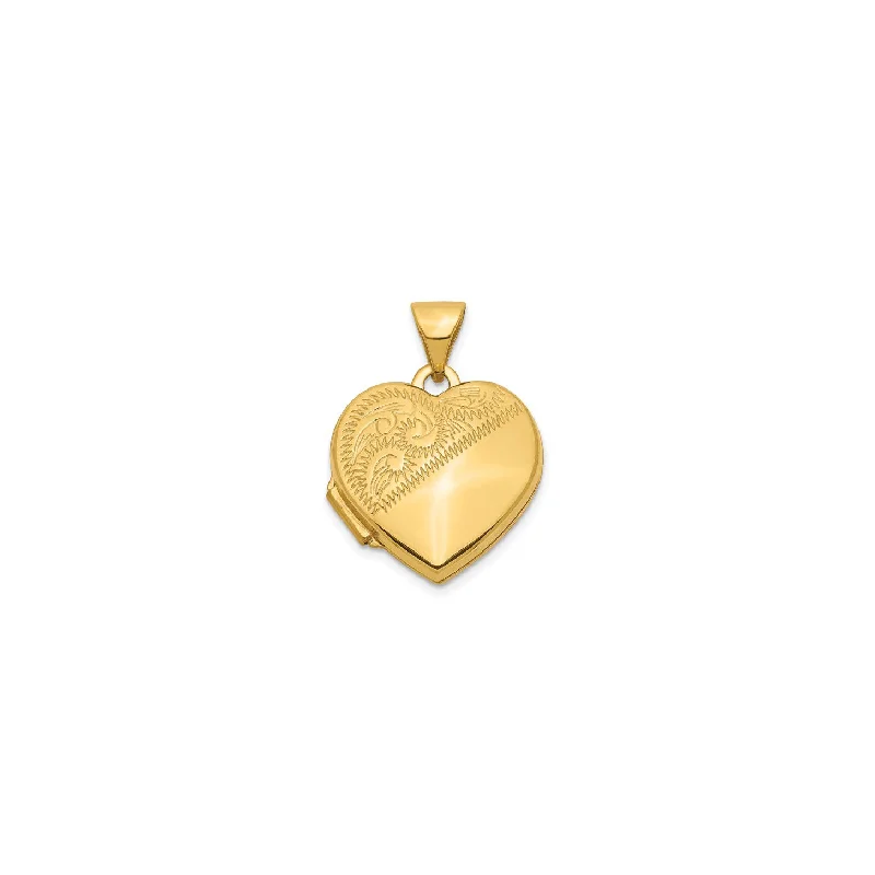 Heart Shape Designer Locket Pendant (14K)