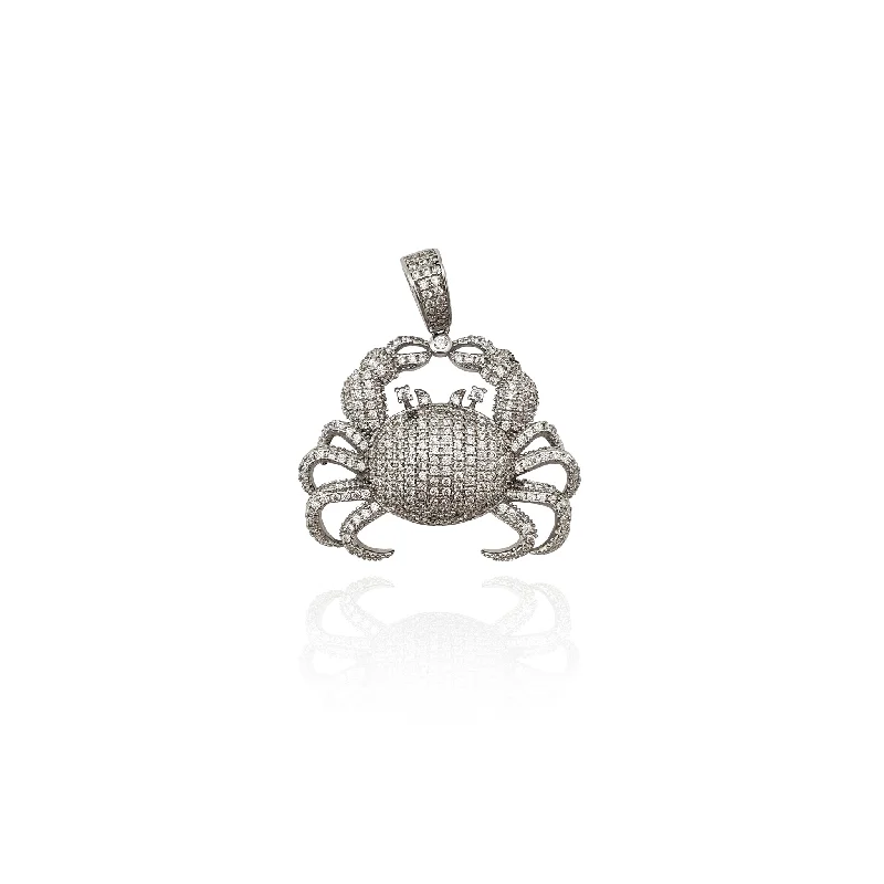 Iced-Out Crab Pendant (Silver)