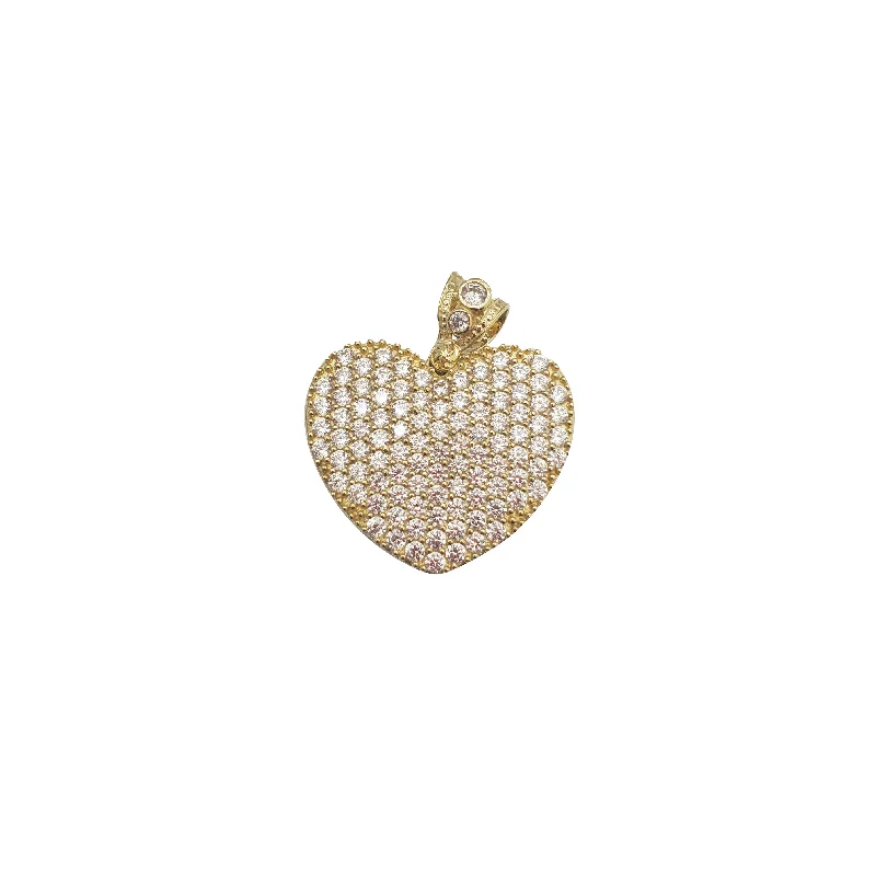 Iced-Out Heart Pendant (14K)