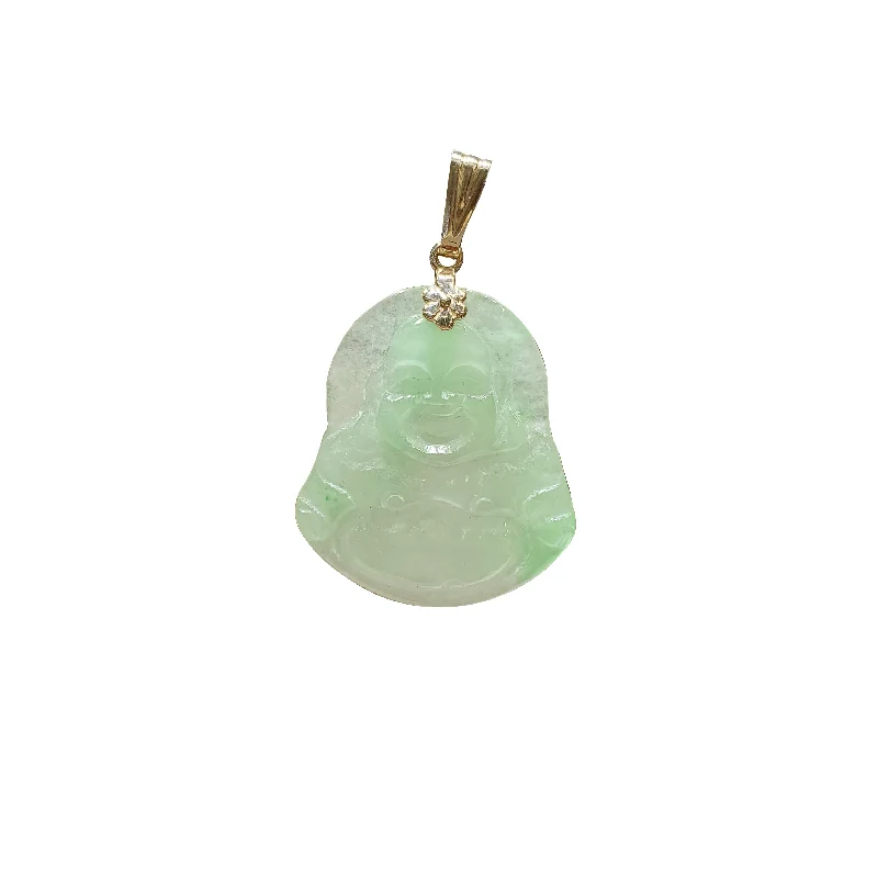 Jade Buddha Pendant (14K)