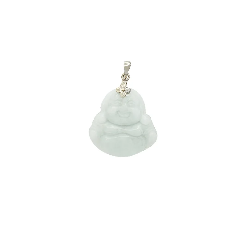 Jade Laughing Buddha Pendant (14K)