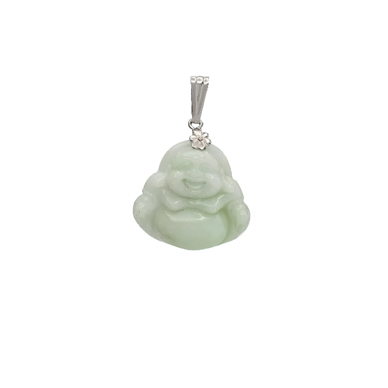 Jade Laughing Buddha Pendant (14K)