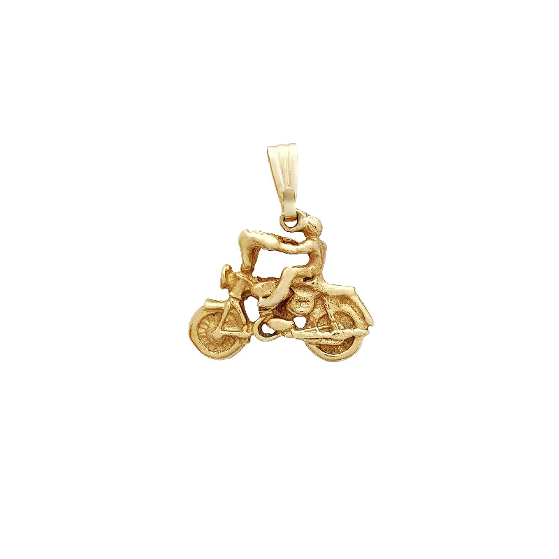 Man & Motorcycle Pendant (14K)