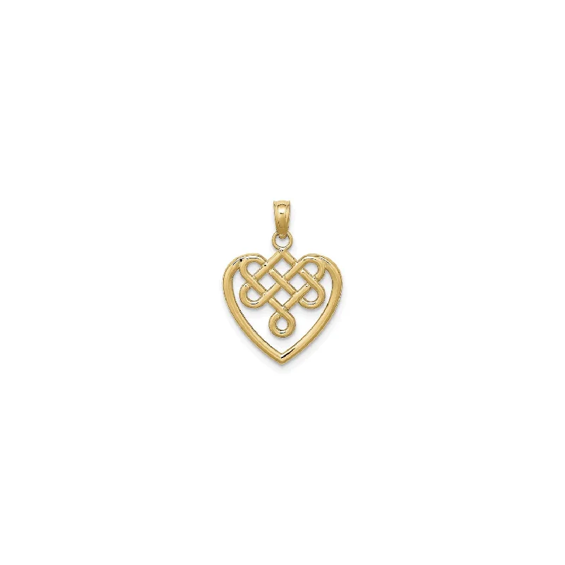 Petite Celtic Knot Heart Pendant (14K)