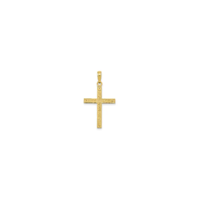 Reversible Religious Mantra Cross Pendant (14K)