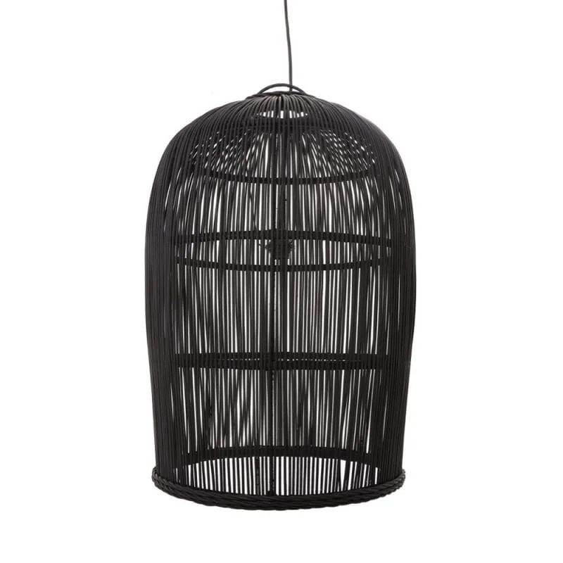 Rustic Black Wicker Pendant