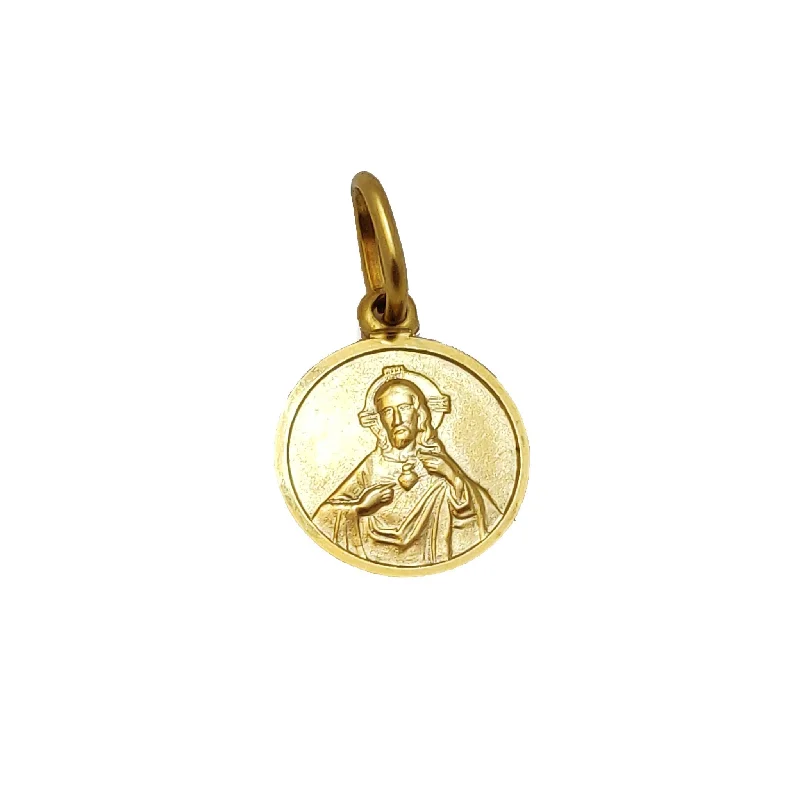 Sacred Heart of Jesus Matte Medal Pendant (14K)